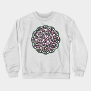 Circle Pattern Vector Art Green Magenta Pink White Crewneck Sweatshirt